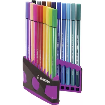 Marcador de fibra STABILO Pen 68 - cores sortidas - pack de 20