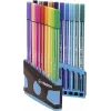 Conjunto de canetas de feltro STABILO Pen 68 - média - 20 cores - sortidas - 1 mm - 24 h sem tampa - tinta à base de água