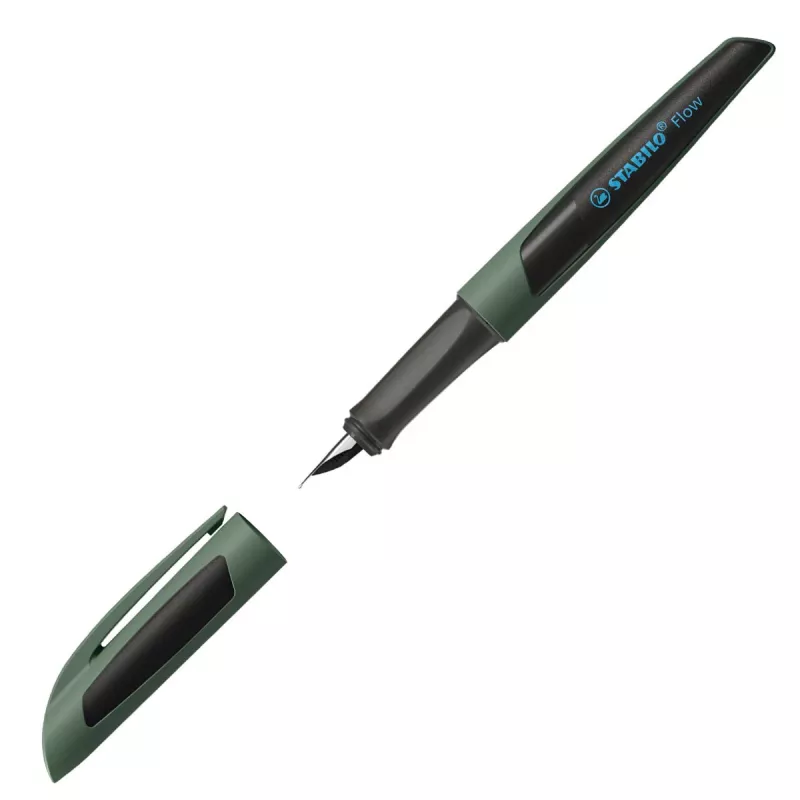 STABILO Flow Sporty caneta de tinta permanente aparo M preto/verde-azeitona