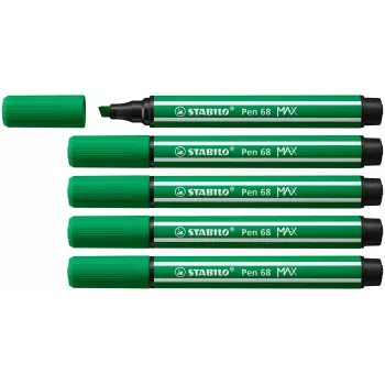 Caneta de feltro STABILO Pen 68 MAX verde com ponta biselada
