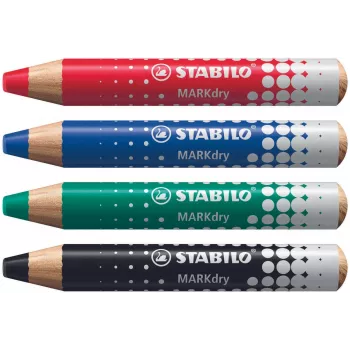 STABILO MARKdry conjunto de marcadores de quadro branco com 4 canetas em estojo