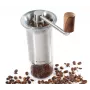 Moinho de café Zassenhaus BARISTA aço inoxidável / vidro moinho manual com mós de cerâmica