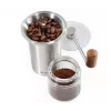 Moinho de café Zassenhaus BARISTA aço inoxidável / vidro moinho manual com mós de cerâmica