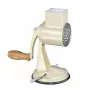 Ralador de tambor Zassenhaus Classic Cream – ralador rotativo de 3 tambores com tambores de aço inoxidável, base de sucção, manivela ergonómica