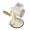 Ralador de tambor Zassenhaus Classic Cream – ralador rotativo de 3 tambores com tambores de aço inoxidável, base de sucção, manivela ergonómica