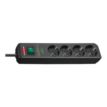 Régua de tomadas Brennenstuhl Eco-Line 4 tomadas com proteção contra sobretensão 1,5 m preto 13,5kA