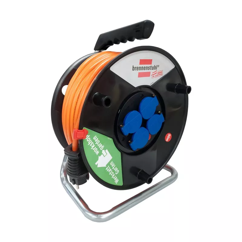 AKYGA AK-CR-06 tambor de cabo extensão 50m IP44 4 tomadas Schuko preto