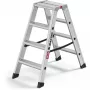 Hailo Master D100 2 x 4 degraus escadote - escadote de alumínio de dois lados, capacidade de carga 150 kg, EN 131