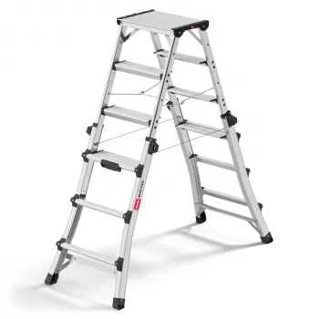 Hailo Master DTL100 2x4 - 2x6 degraus escada combinada telescópica 150 kg alumínio