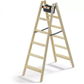 Hailo Master H80 2x6 degraus escadote de dois lados, capacidade de carga 150 kg, prateado