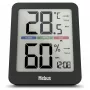 Mebus 11115 termo-higrómetro analógico de parede, termómetro de interior e medidor de humidade com indicação de zona de conforto - branco/prateado