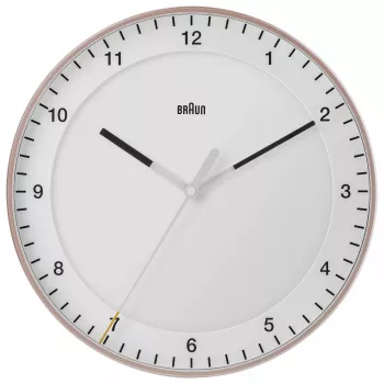 Braun BC17PW Relógio de parede de quartzo analógico, 30 cm, rosa/branco