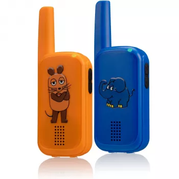 DieMaus conjunto de walkie-talkies - 2 unidades, 40 MHz, 2 canais, até 200 m de alcance, multicolor