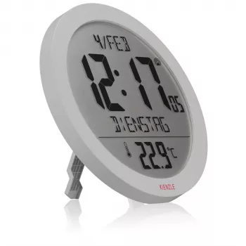 KIENZLE relógio de parede radiofónico DCF com indicação de temperatura ambiente, branco