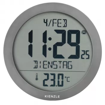 Relógio de parede radiofónico KIENZLE DCF com indicação de temperatura ambiente, antracite
