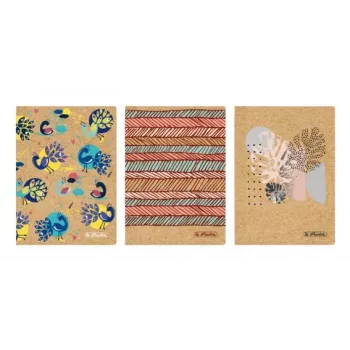 Caderno Herlitz A6 quadriculado 80 folhas capa de papel kraft castanho