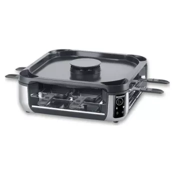 Grelhador de raclette SEVERIN RG 2379 SEVENTO 1400 W 8 pessoas preto/prateado