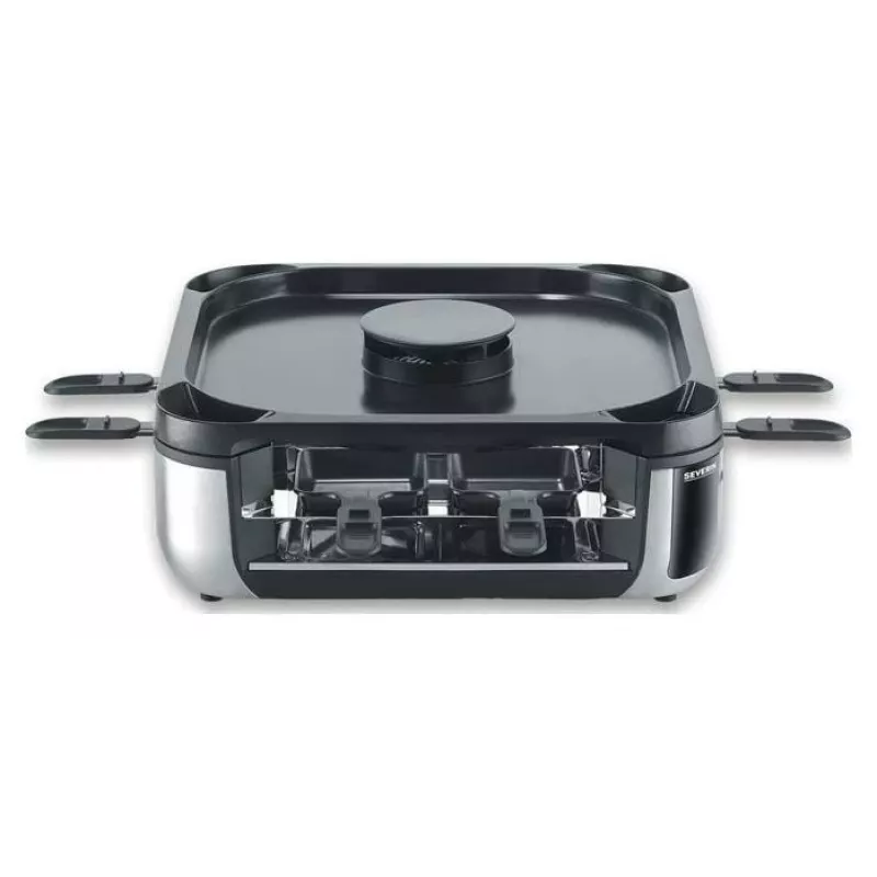 Grelhador de raclette SEVERIN RG 2379 SEVENTO 1400 W 8 pessoas preto/prateado