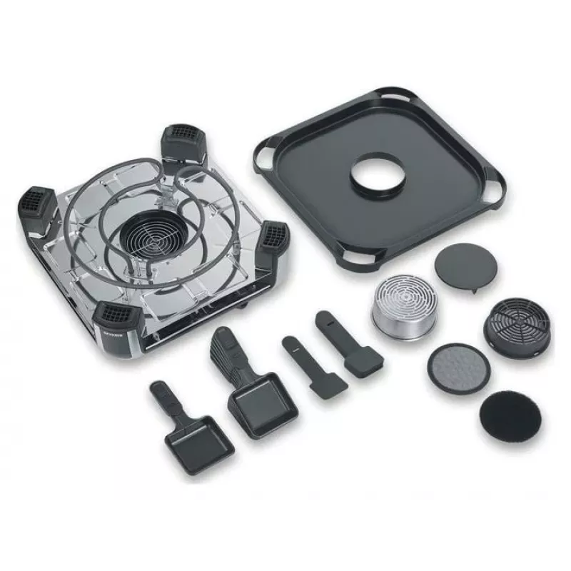 Grelhador de raclette SEVERIN RG 2379 SEVENTO 1400 W 8 pessoas preto/prateado