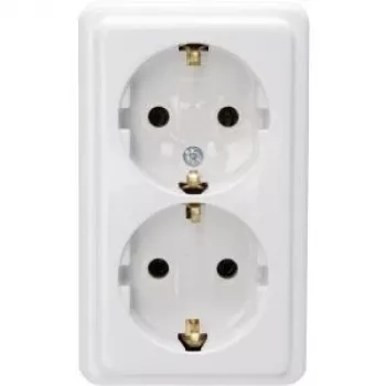 HEINRICH KOPP Tomada Schuko 2 tomadas de sobrepor standard branco ártico 102502002