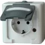 HEINRICH KOPP Tomada Schuko 1 tomada de sobrepor para locais húmidos IP44 cinzento 16A 250V (103356006)