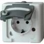 HEINRICH KOPP Tomada de sobrepor 1 tomada resistente às intempéries com fecho de segurança, IP44, cinzento (103456009)