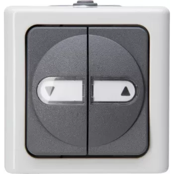 Heinrich Kopp 561556004 Mecanismo de interruptor de botão preto/branco termoplástico IP44 10A 250V