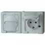 HEINRICH KOPP BLUE ELECTRIC combinação de superfície de interruptor e tomada Schuko, IP44, branco ártico, 250V, 16A (131202003)