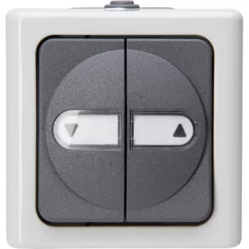 Heinrich Kopp 560956012 Interruptor de comutação de sobrepor IP44 preto/branco termoplástico