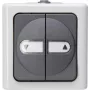 Heinrich Kopp 560956012 Interruptor de comutação de sobrepor IP44 preto/branco termoplástico