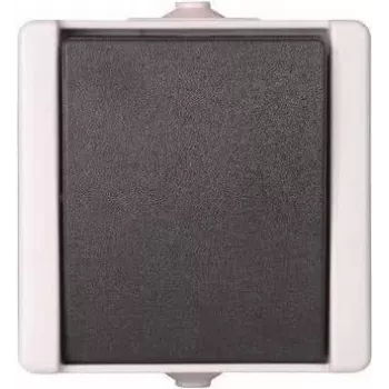 Heinrich Kopp Paris Interruptor de botão, preto e branco, termoplástico, IP44, 250 V, 10 A