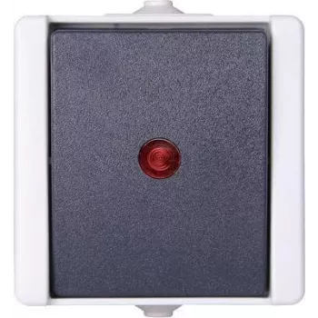 HEINRICH KOPP Interruptor de comando superfície espaços húmidos proAQA cinzento 10A 250V IP44