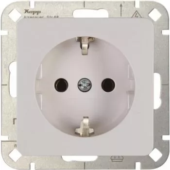 Heinrich Kopp Kopp HK02 tomada com contacto de proteção Arctic White de embutir 16A 250V tipo F com proteção para crianças