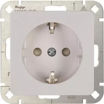 Heinrich Kopp HK02 Tomada Schuko com proteção reforçada contra contacto, branco polar