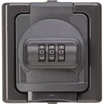 Heinrich Kopp APWG Blue Electric Tomada SCHUKO de superfície com fecho de combinação, IP44, azul