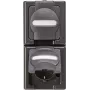 Tomada de parede Heinrich Kopp BlueElectric 2 tomadas com tampa basculante IP44 antracite brilhante
