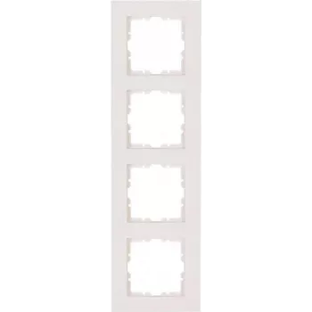 Moldura de cobertura Heinrich Kopp 4 tomadas HK07 PURE 299,6 x 86 x 9,5 mm IP20 fixação por encaixe branco brilhante