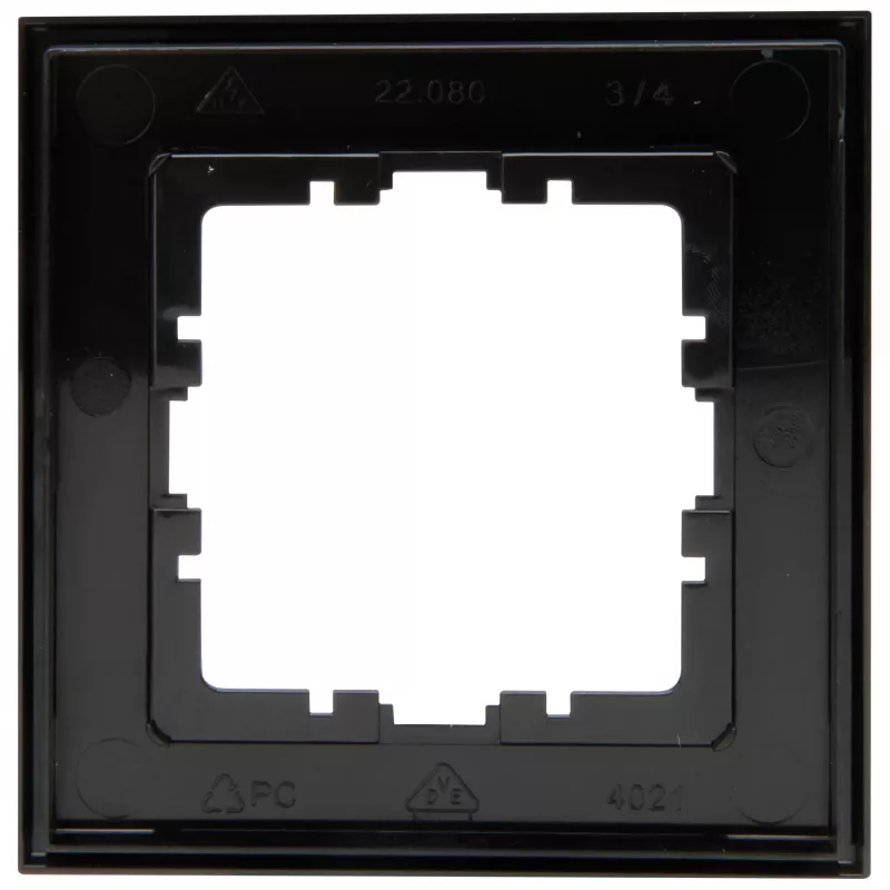 Moldura de cobertura Heinrich Kopp HK07 1 tomada preto mate