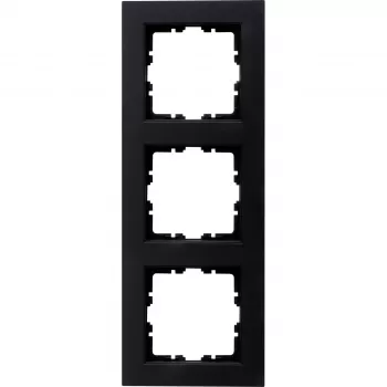 Moldura de cobertura Heinrich Kopp HK07 3 tomadas preto mate