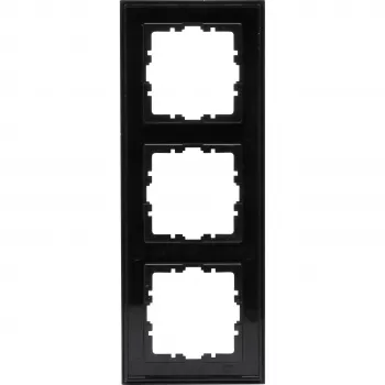 Moldura de cobertura Heinrich Kopp HK07 3 tomadas preto mate