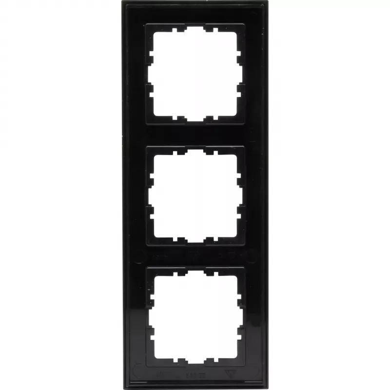 Moldura de cobertura Heinrich Kopp HK07 3 tomadas preto mate