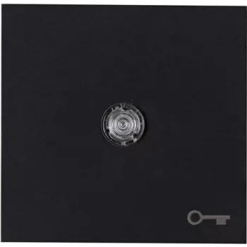 Tecla de parede Heinrich Kopp HK07 com lente, preto mate, símbolo de chave/porta