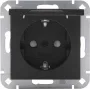 Heinrich Kopp tomada SCHUKO com tampa articulada, preto mate, função de carregamento USB, IP44