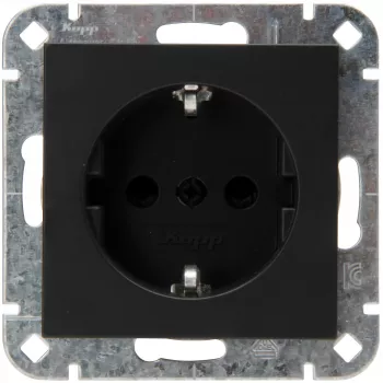 Tomada SCHUKO Heinrich Kopp encastrada preto mate 1 tomada 16A 250V
