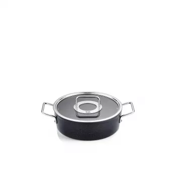Fissler Adamant CA 24cm panela de estufar com tampa de vidro, 4,2L, adequada para indução, antiaderente, made in Germany