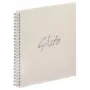 PAGNA Livro de visitas com encadernação em espiral, quadrado, em branco, cor creme, capa dura, 40 páginas