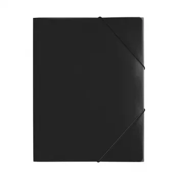 PAGNA PP 12 Pasta de apresentação A4 polipropileno preto formato horizontal botão de pressão