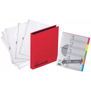 PAGNA Ficheiro de anéis 2 anéis vermelho DIN A4
