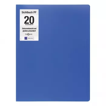Pagna Pasta de apresentação Office DIN A4 20 bolsas azul