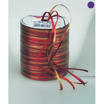 C.E. Pattberg Fita de presente Rafia brilhante vermelho/dourado 3,0 mm x 50,0 m